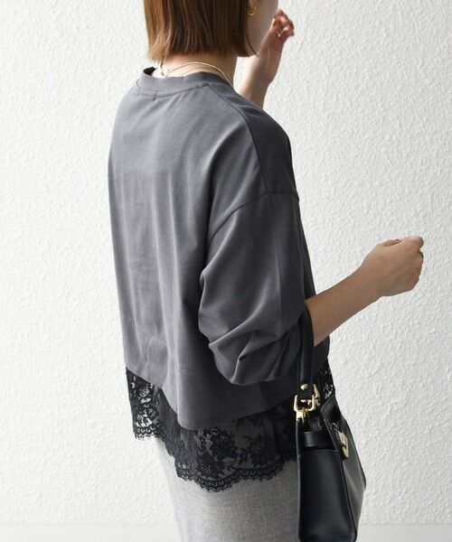 SHIPS / シップス カットソー | 《予約》SHIPS any:〈洗濯機可能〉ジップ レース ヘム ロングスリーブ TEE | 詳細13