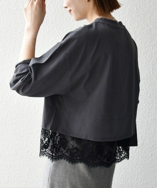 SHIPS / シップス カットソー | 《予約》SHIPS any:〈洗濯機可能〉ジップ レース ヘム ロングスリーブ TEE | 詳細16