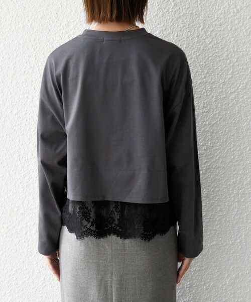 SHIPS / シップス カットソー | 《予約》SHIPS any:〈洗濯機可能〉ジップ レース ヘム ロングスリーブ TEE | 詳細20