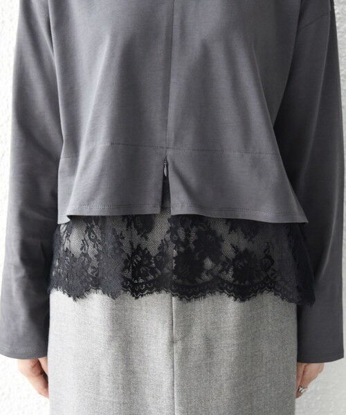 SHIPS / シップス カットソー | 《予約》SHIPS any:〈洗濯機可能〉ジップ レース ヘム ロングスリーブ TEE | 詳細22