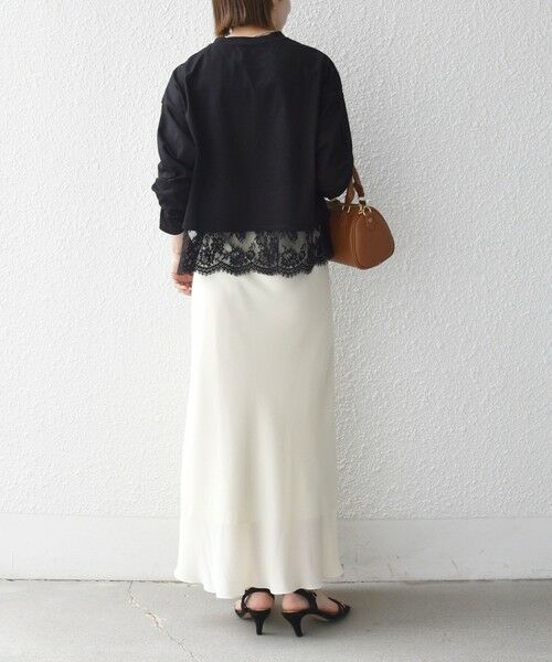 SHIPS / シップス カットソー | 《予約》SHIPS any:〈洗濯機可能〉ジップ レース ヘム ロングスリーブ TEE | 詳細24