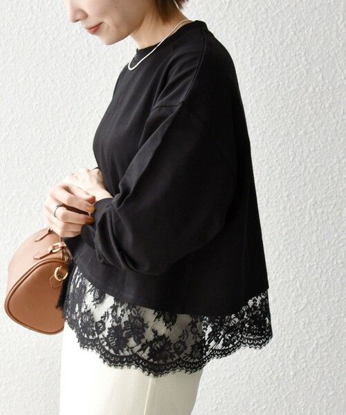 SHIPS / シップス カットソー | 《予約》SHIPS any:〈洗濯機可能〉ジップ レース ヘム ロングスリーブ TEE | 詳細26
