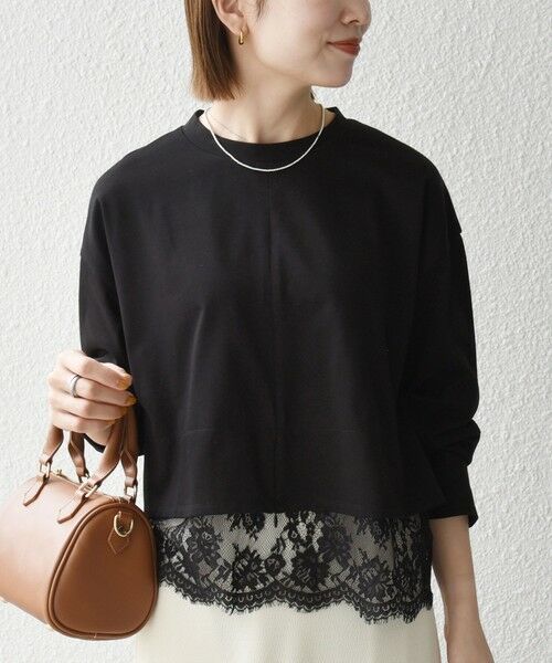 SHIPS / シップス カットソー | 《予約》SHIPS any:〈洗濯機可能〉ジップ レース ヘム ロングスリーブ TEE | 詳細29