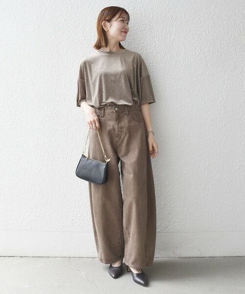 SHIPS / シップス カットソー | 《予約》SHIPS any:〈洗濯機可能〉ポリエステルベロア ラメ ドット ワイド カットソー | 詳細1