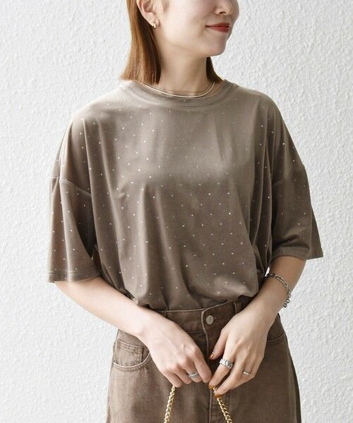 SHIPS / シップス カットソー | 《予約》SHIPS any:〈洗濯機可能〉ポリエステルベロア ラメ ドット ワイド カットソー | 詳細3
