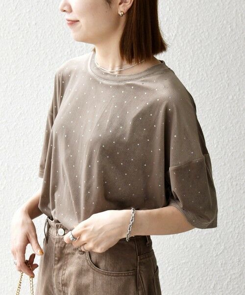 SHIPS / シップス カットソー | 《予約》SHIPS any:〈洗濯機可能〉ポリエステルベロア ラメ ドット ワイド カットソー | 詳細5