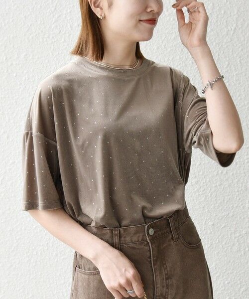 SHIPS / シップス カットソー | 《予約》SHIPS any:〈洗濯機可能〉ポリエステルベロア ラメ ドット ワイド カットソー | 詳細6