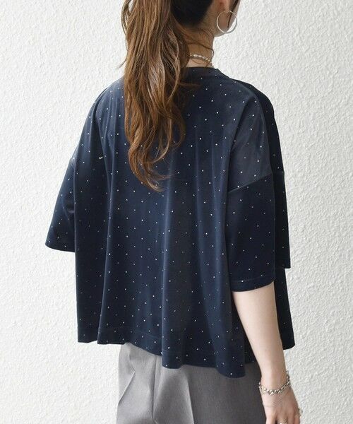 SHIPS / シップス カットソー | 《予約》SHIPS any:〈洗濯機可能〉ポリエステルベロア ラメ ドット ワイド カットソー | 詳細13