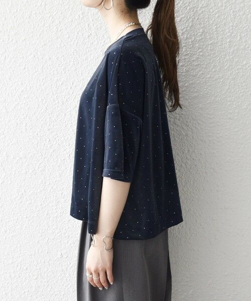 SHIPS / シップス カットソー | 《予約》SHIPS any:〈洗濯機可能〉ポリエステルベロア ラメ ドット ワイド カットソー | 詳細18