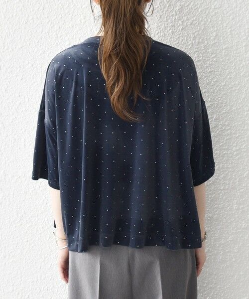 SHIPS / シップス カットソー | 《予約》SHIPS any:〈洗濯機可能〉ポリエステルベロア ラメ ドット ワイド カットソー | 詳細19