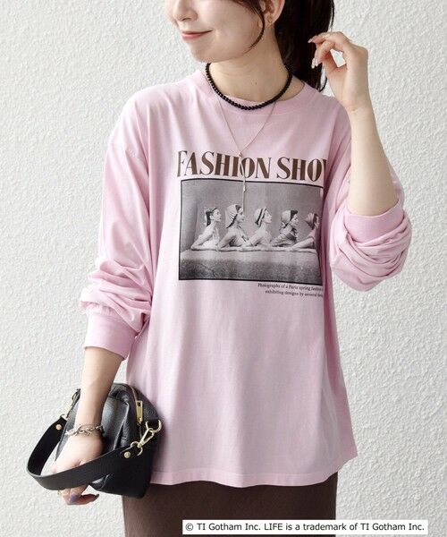 SHIPS / シップス Tシャツ | 《予約》GOOD ROCK SPEED:〈洗濯機可能〉LIFE PC フォト プリント シアー ロンTEE（ピンク）