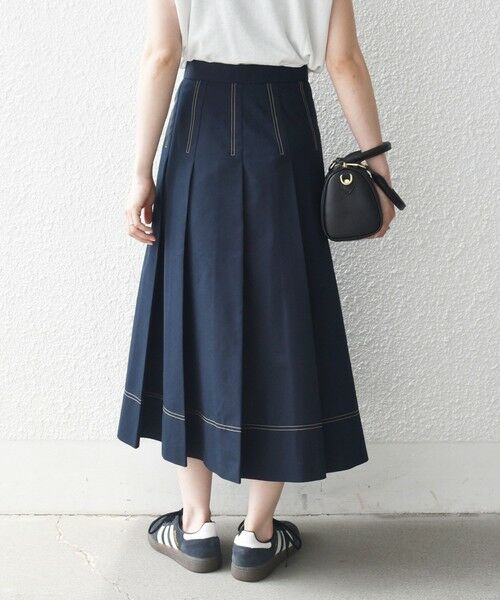 SHIPS / シップス ロング・マキシ丈スカート | 《予約》SHIPS any:〈洗濯機可能〉チノ ステッチ フレア プリーツ スカート | 詳細14
