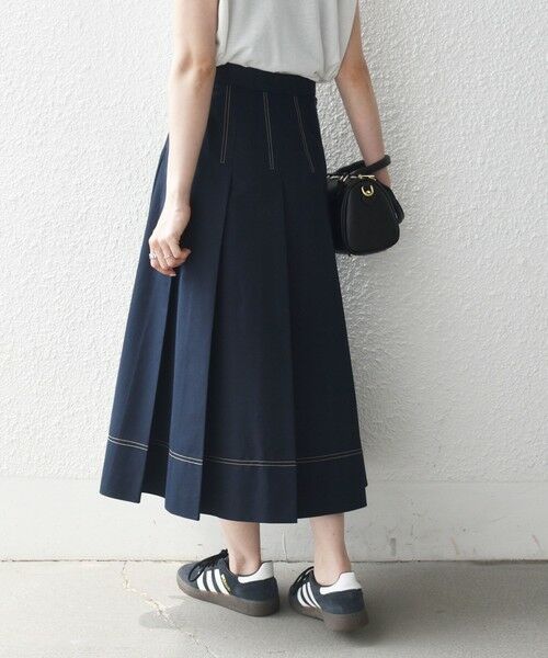 SHIPS / シップス ロング・マキシ丈スカート | 《予約》SHIPS any:〈洗濯機可能〉チノ ステッチ フレア プリーツ スカート | 詳細15
