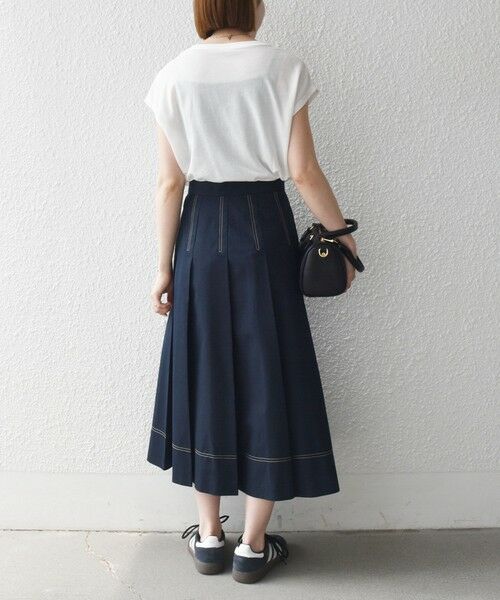 SHIPS / シップス ロング・マキシ丈スカート | 《予約》SHIPS any:〈洗濯機可能〉チノ ステッチ フレア プリーツ スカート | 詳細11