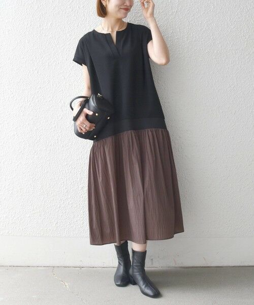 SHIPS / シップス ロング・マキシ丈ワンピース | 《予約》SHIPS any:〈手洗い可能〉カットジョーゼット ドッキング スキッパー ワンピース | 詳細2