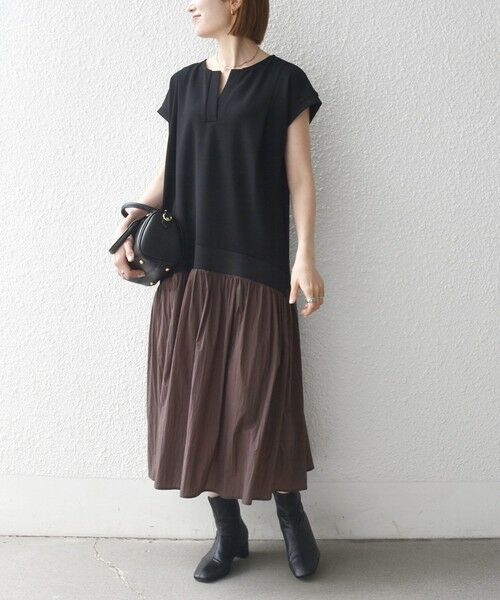 SHIPS / シップス ロング・マキシ丈ワンピース | 《予約》SHIPS any:〈手洗い可能〉カットジョーゼット ドッキング スキッパー ワンピース | 詳細7