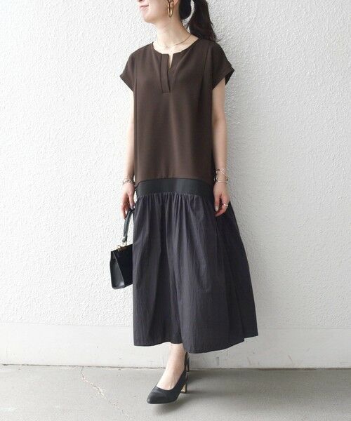 SHIPS / シップス ロング・マキシ丈ワンピース | 《予約》SHIPS any:〈手洗い可能〉カットジョーゼット ドッキング スキッパー ワンピース | 詳細14