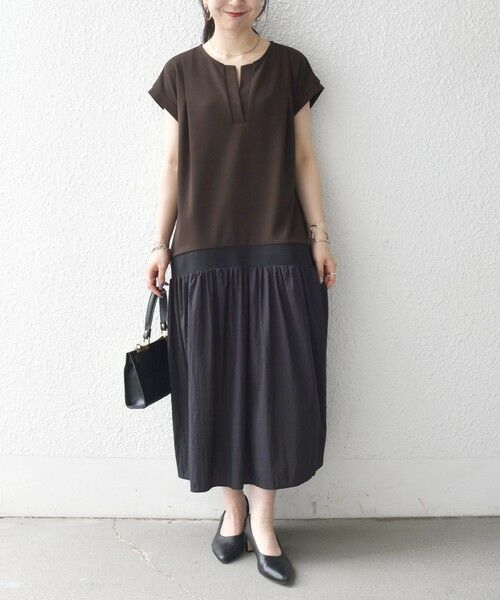 SHIPS / シップス ロング・マキシ丈ワンピース | 《予約》SHIPS any:〈手洗い可能〉カットジョーゼット ドッキング スキッパー ワンピース | 詳細10