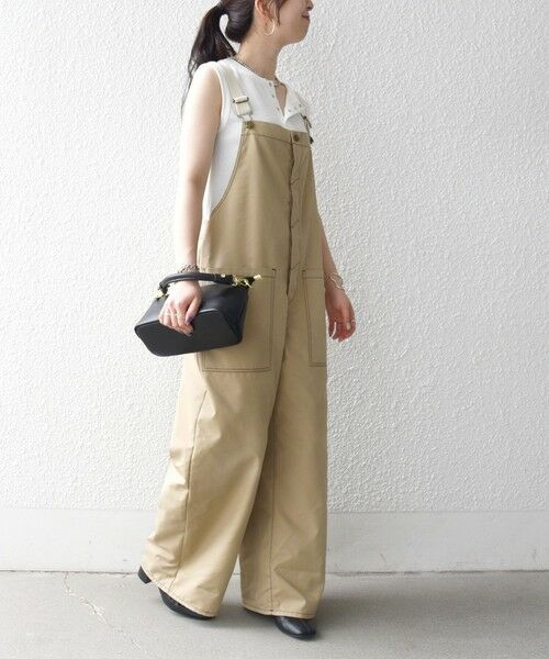 SHIPS / シップス サロペット・オールインワン | 《予約》SHIPS any:〈洗濯機可能〉チノ ステッチ ワイド サロペット | 詳細2