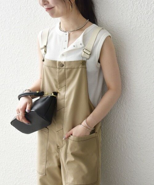 SHIPS / シップス サロペット・オールインワン | 《予約》SHIPS any:〈洗濯機可能〉チノ ステッチ ワイド サロペット | 詳細8