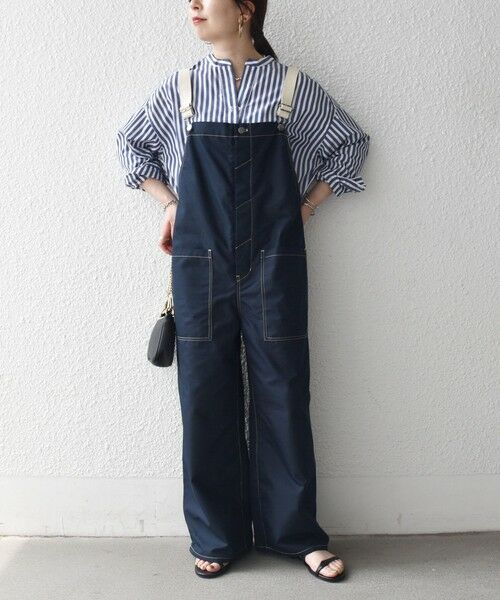 SHIPS / シップス サロペット・オールインワン | 《予約》SHIPS any:〈洗濯機可能〉チノ ステッチ ワイド サロペット | 詳細28