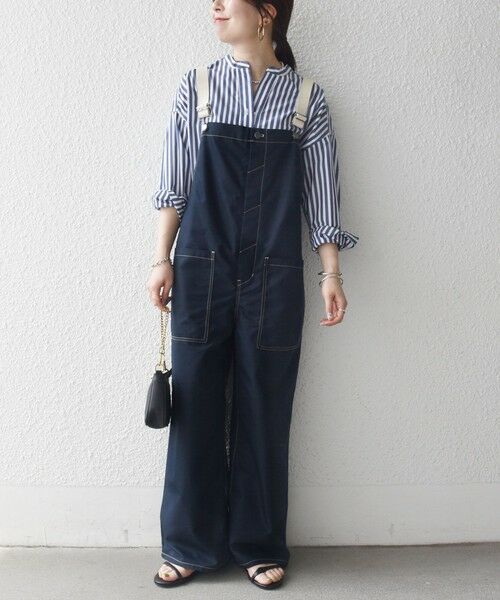 SHIPS / シップス サロペット・オールインワン | 《予約》SHIPS any:〈洗濯機可能〉チノ ステッチ ワイド サロペット | 詳細21