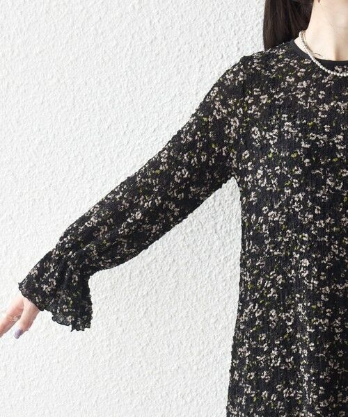 SHIPS / シップス ロング・マキシ丈ワンピース | 《予約》SHIPS any:〈洗濯機可能〉フラワー プリント シャーリング ロング ワンピース | 詳細12