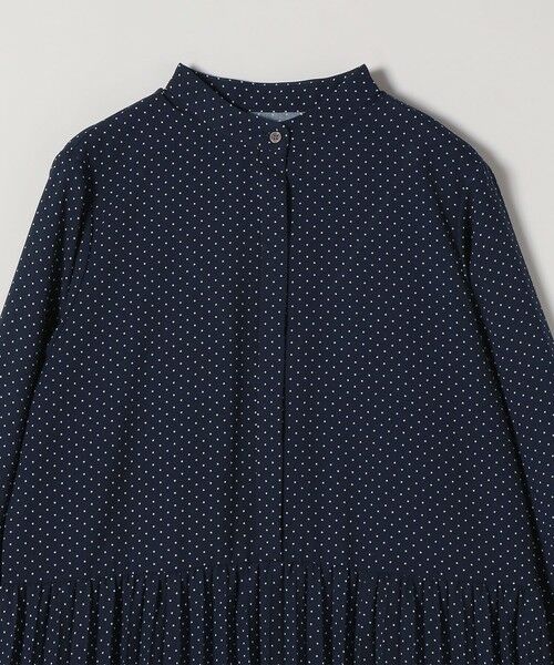 SHIPS / シップス ロング・マキシ丈ワンピース | 《予約》SHIPS any:〈手洗い可能〉ドット バンドカラー プリーツ ロング ワンピース | 詳細20