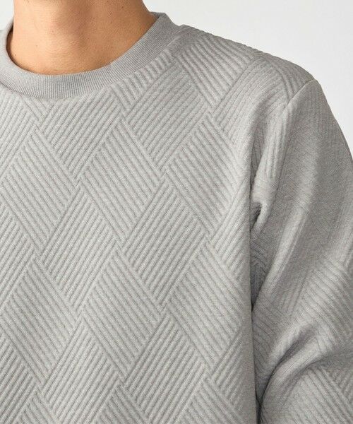 SHIPS / シップス カットソー(半袖以外) | SHIPS: 膨れ ジャカード ロングスリーブ Tシャツ 26AW(グレー)