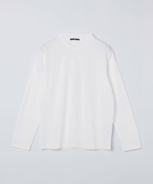 SHIPS / シップス カットソー(半袖以外) | 【WEB限定】SHIPS:〈手洗い可能〉100/2 クロスネック ビズ ロングスリーブ Tシャツ(ホワイト)