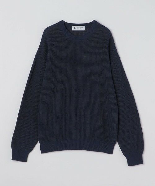 SHIPS / シップス ニット・セーター | City Ambient Products: 2トーン ワッフル クルーネック ニット（ネイビー）