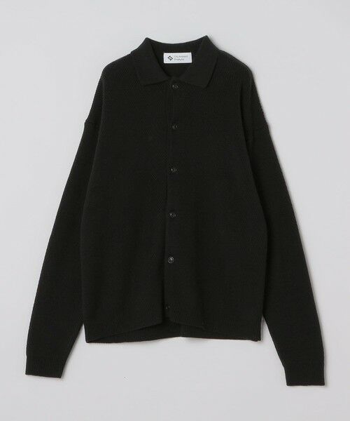 SHIPS / シップス ニット・セーター | City Ambient Products: ソフト ヤーン カルゼ ニットポロ カーディガン（ブラック）