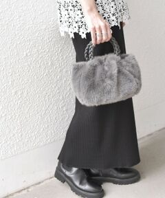 SHIPS / シップス ショルダーバッグ | 《予約》ブレイドハンドル 2WAY ファー ミニトート◆