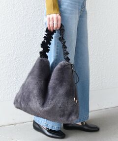 SHIPS / シップス トートバッグ | 《予約》フリルハンドル ファー トートバッグ◆