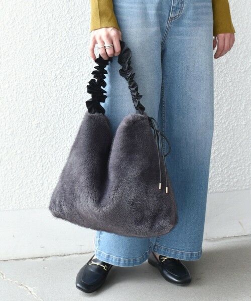 SHIPS / シップス トートバッグ | 《予約》フリルハンドル ファー トートバッグ◆ | 詳細12