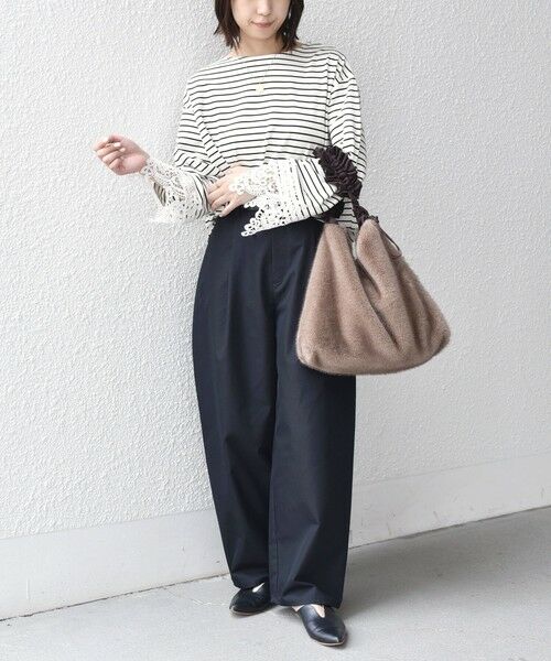 SHIPS / シップス トートバッグ | 《予約》フリルハンドル ファー トートバッグ◆ | 詳細20