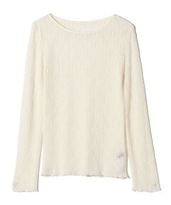 SHIPS / シップス カットソー（半袖以外） | SHIPS Colors:〈手洗い可能〉レース ボート ネック トップス