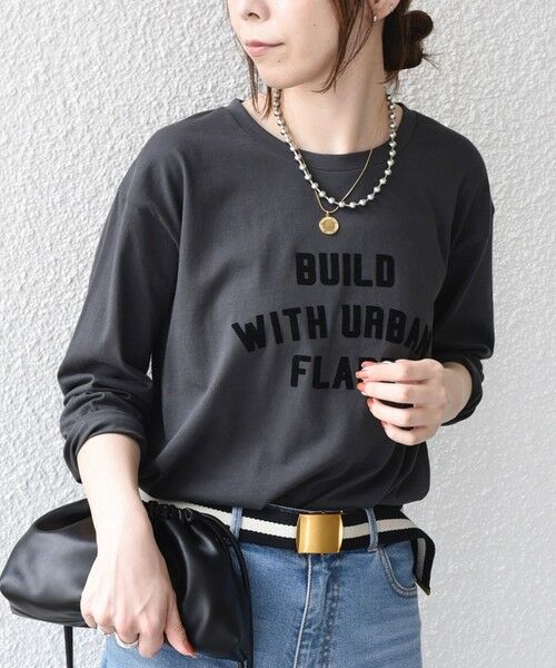 SHIPS / シップス カットソー（半袖以外） | 《予約》SHIPS Colors:〈手洗い可能〉26AW フロッキー ロゴ TEE（ロンT）◆（ダークグレー）