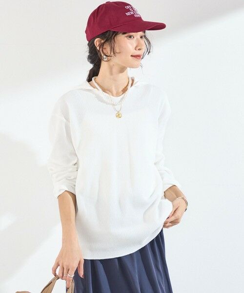 SHIPS / シップス カットソー（半袖以外） | 《予約》SHIPS Colors:〈手洗い可能〉TC ワッフル フーディー トップス◆ | 詳細6