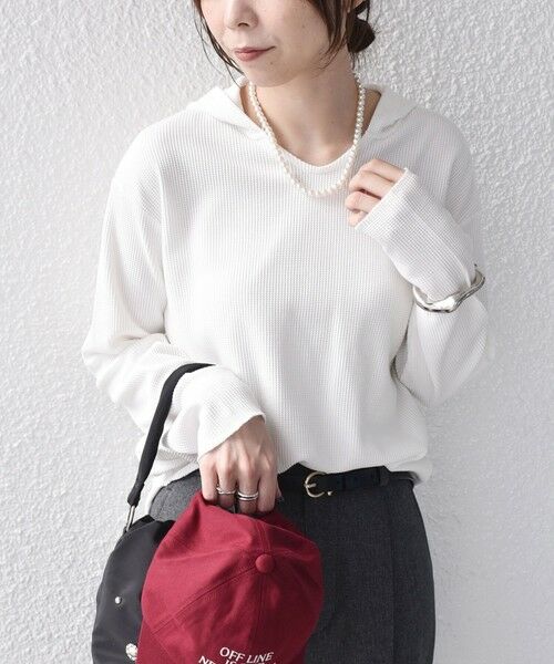 SHIPS / シップス カットソー（半袖以外） | 《予約》SHIPS Colors:〈手洗い可能〉TC ワッフル フーディー トップス◆ | 詳細14