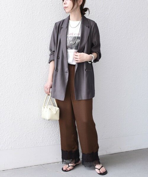 SHIPS / シップス その他パンツ | SHIPS Colors:〈手洗い可能〉サテン ヘム レース パンツ | 詳細16