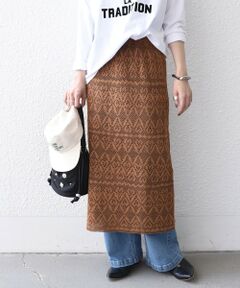 SHIPS / シップス ロング・マキシ丈スカート | 《予約》SHIPS Colors:〈手洗い可能〉レース ジャカード ニット スカート◆