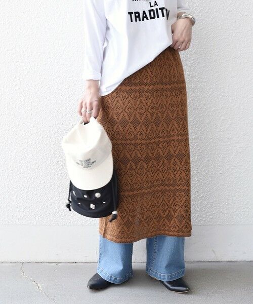 SHIPS / シップス ロング・マキシ丈スカート | 《予約》SHIPS Colors:〈手洗い可能〉レース ジャカード ニット スカート◆ | 詳細13
