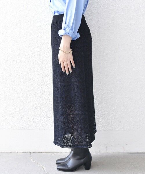 SHIPS / シップス ロング・マキシ丈スカート | 《予約》SHIPS Colors:〈手洗い可能〉レース ジャカード ニット スカート◆ | 詳細21