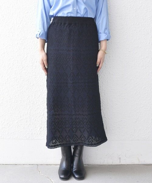 SHIPS / シップス ロング・マキシ丈スカート | 《予約》SHIPS Colors:〈手洗い可能〉レース ジャカード ニット スカート◆ | 詳細23