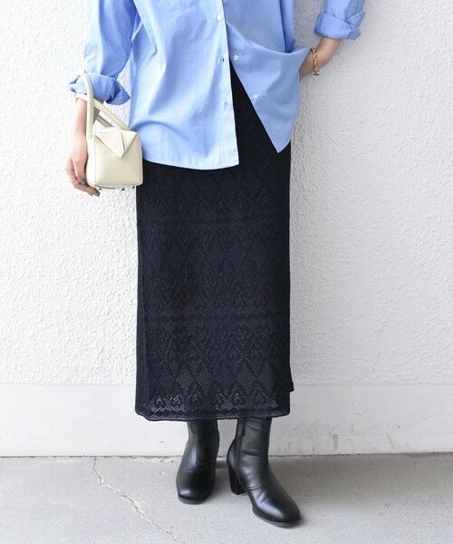 SHIPS / シップス ロング・マキシ丈スカート | 《予約》SHIPS Colors:〈手洗い可能〉レース ジャカード ニット スカート◆ | 詳細25