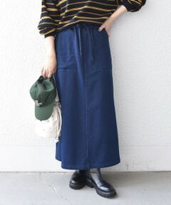 SHIPS / シップス デニムスカート | 《予約》〈洗濯機可能〉裏起毛 カットデニム タイトスカート◆