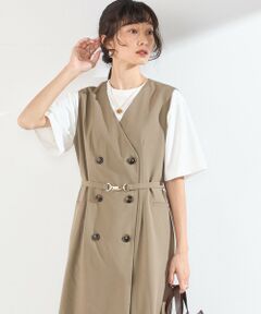 SHIPS / シップス ロング・マキシ丈ワンピース | 《予約》SHIPS Colors:〈手洗い可能〉サイドプリーツ ノーカラー ワンピース◆