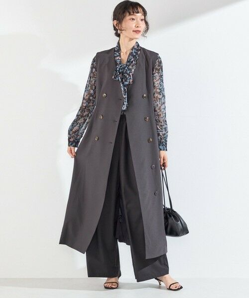 SHIPS / シップス ロング・マキシ丈ワンピース | 《予約》SHIPS Colors:〈手洗い可能〉サイドプリーツ ノーカラー ワンピース◆ | 詳細3