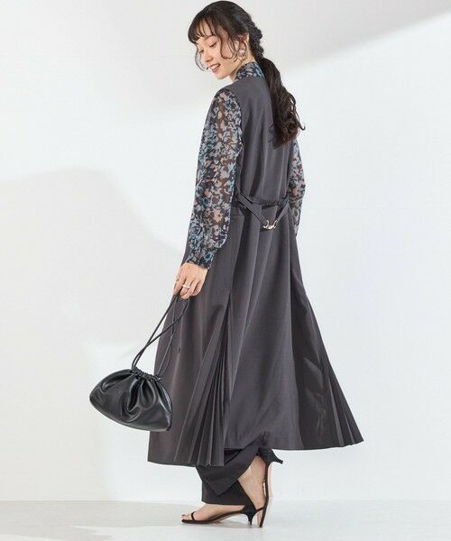 SHIPS / シップス ロング・マキシ丈ワンピース | 《予約》SHIPS Colors:〈手洗い可能〉サイドプリーツ ノーカラー ワンピース◆ | 詳細5